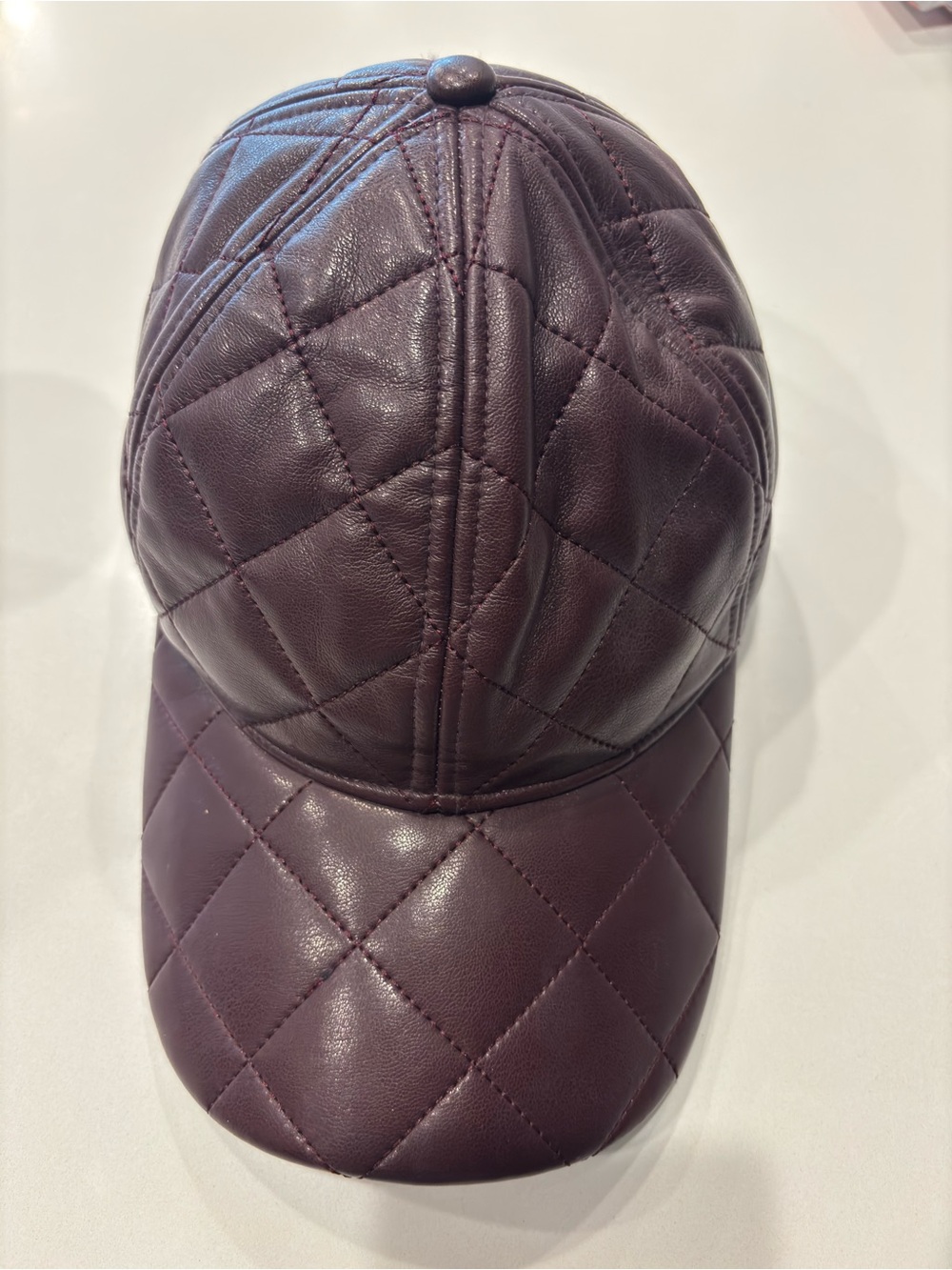 Stand Studio Quilted Leather Baseball Cap - Plum